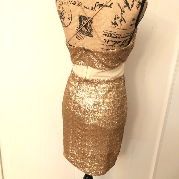 Gold Sequin Strap Dress - Picture 7 of 8